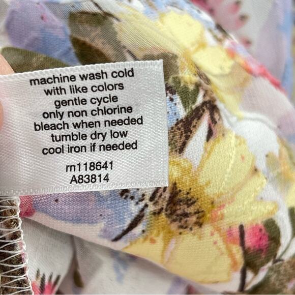 Lane Bryant Floral Semi Sheer Pastel Garden Spring Wrap Floral Blouse Wrap 18 - Picture 10 of 11